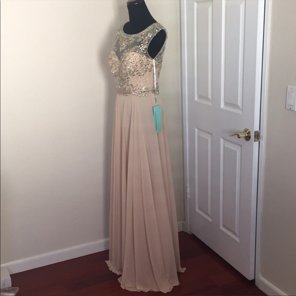 Gold beaded dress main image 1